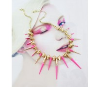 Колье Metal Spikes for ASOS pink