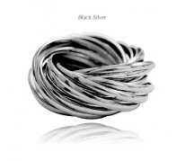 Кольцо String Round dark silver