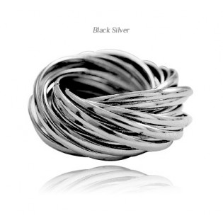 Кольцо String Round dark silver