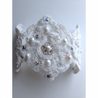 Свадебный браслет "Pearls & Crystals"